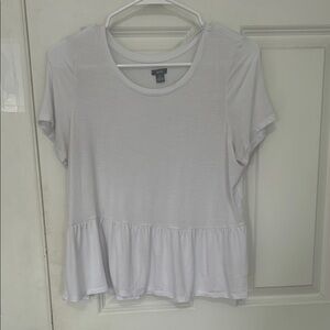 Aerie White Peplum Short Sleeve Tee Size small